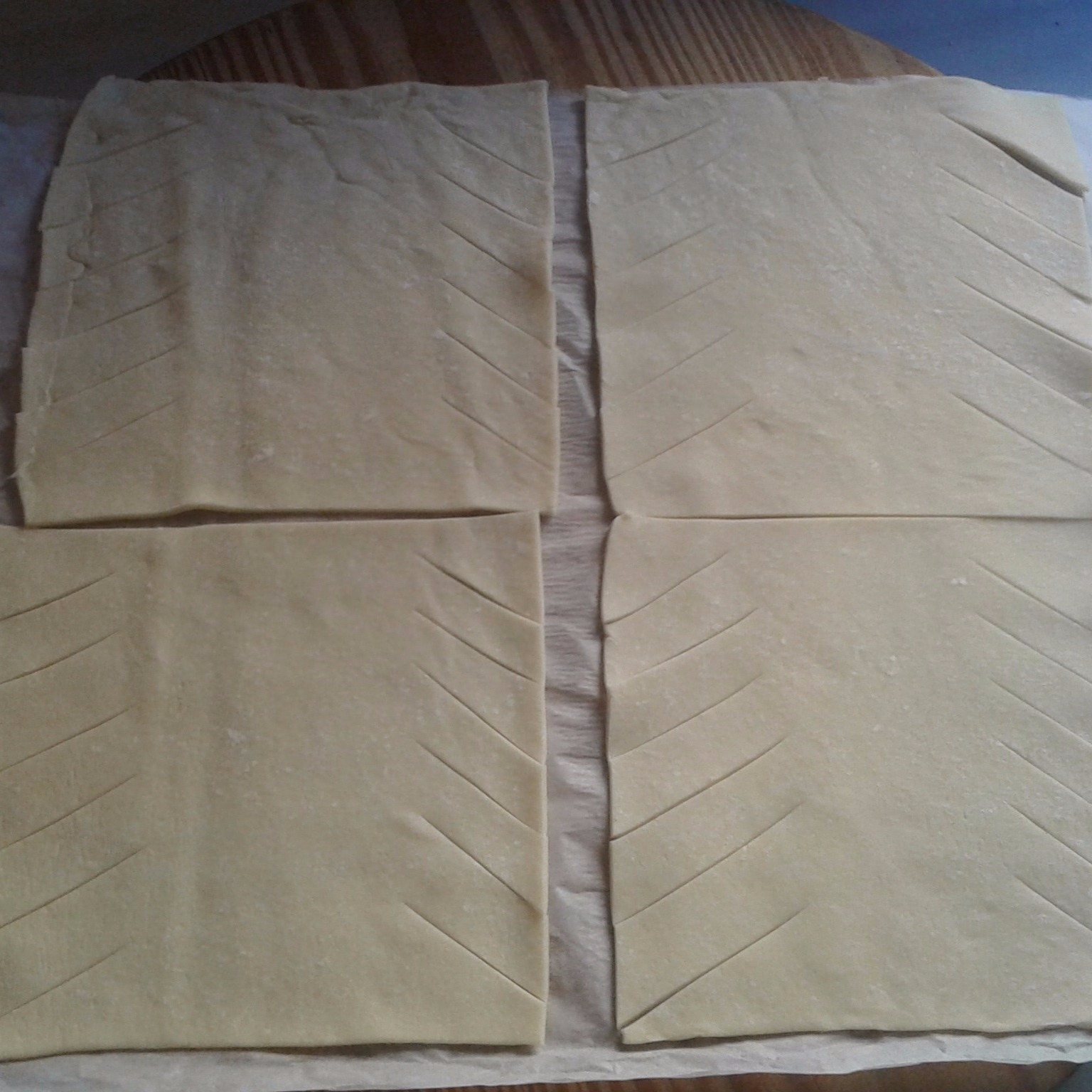 Trenza de jamón y queso paso 2